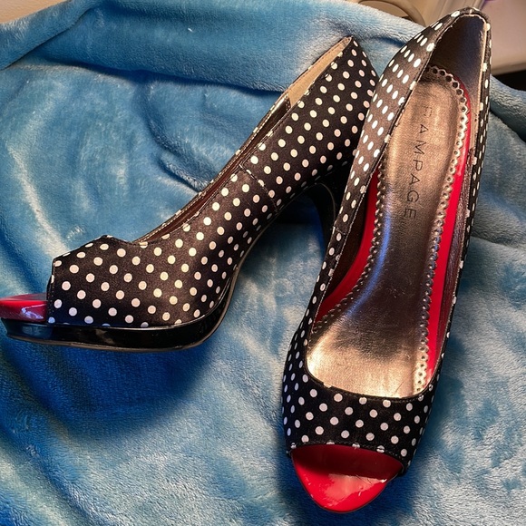 Rampage Black & White high heels Size 9 1/2 - Picture 2 of 12